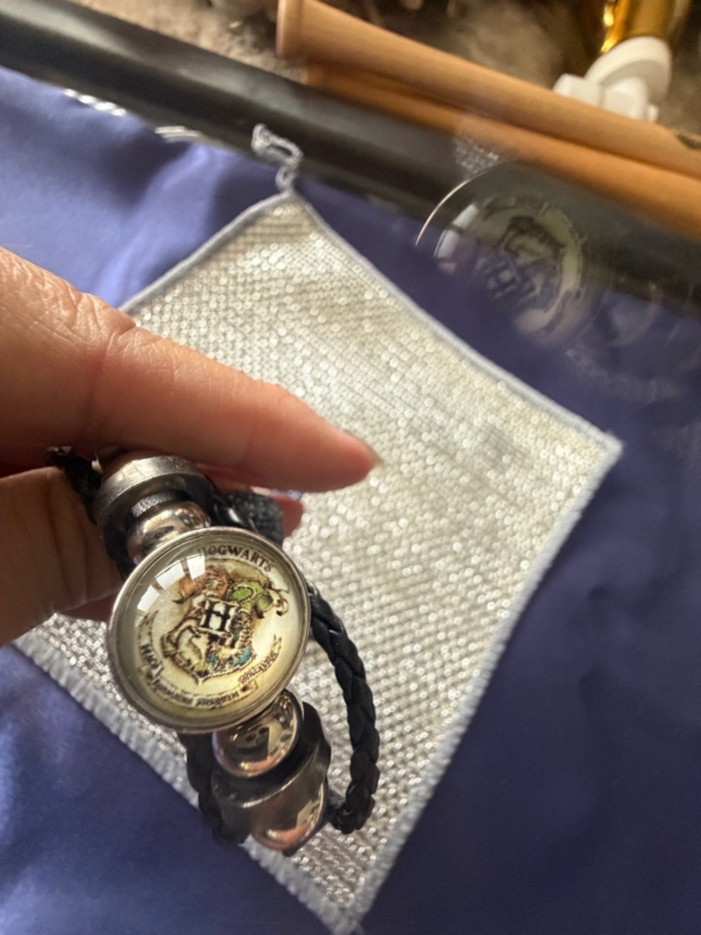 Hogwarts Crest Bracelet in Black and Silver